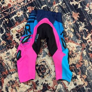 Ansr kids riding dirtbike motocross pants pink blue